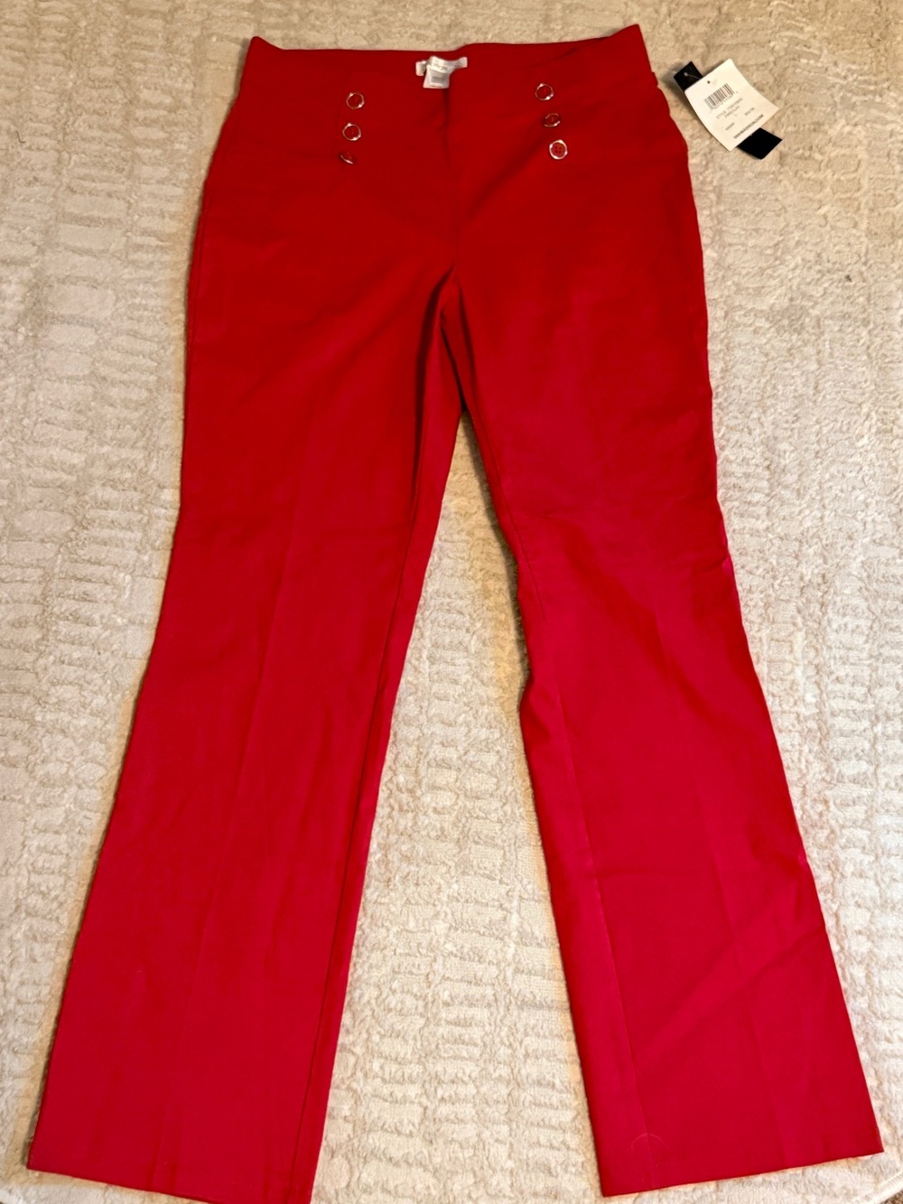 ❤️ NWT 89th & Madison Red Sailor Button Dress Pants | Size Large